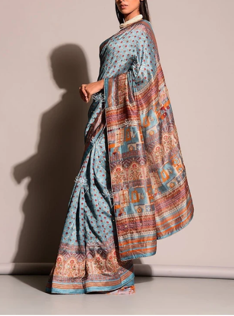 Buy Vasansi Printed Designer Sarees Online At 50% Off