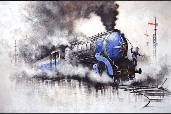 past train painting