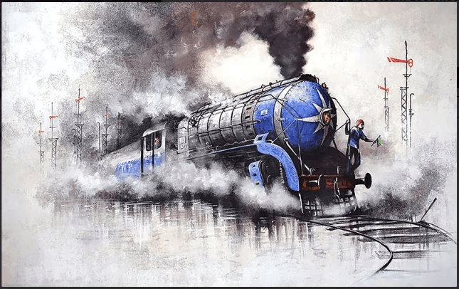 past train painting