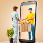 Unusual 3d illustration smart phone application