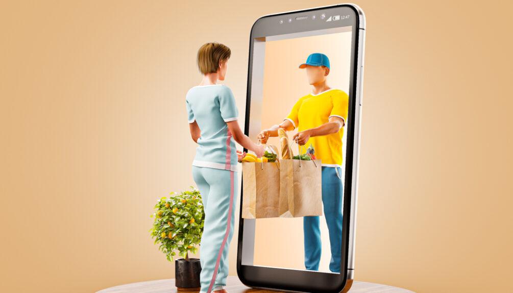 Unusual 3d illustration smart phone application