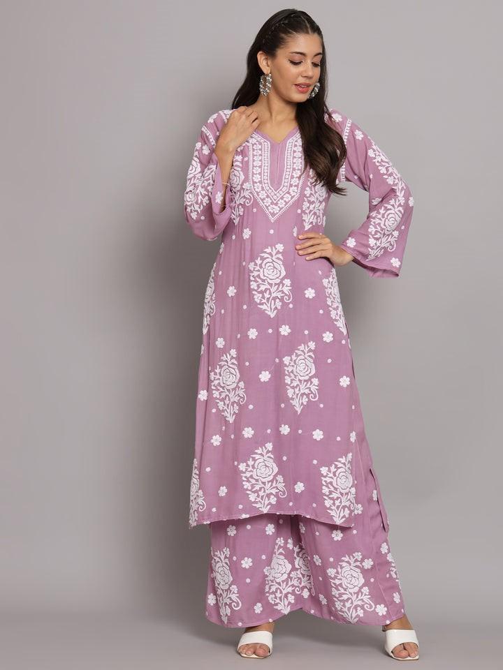 chikankari cotton kurti
