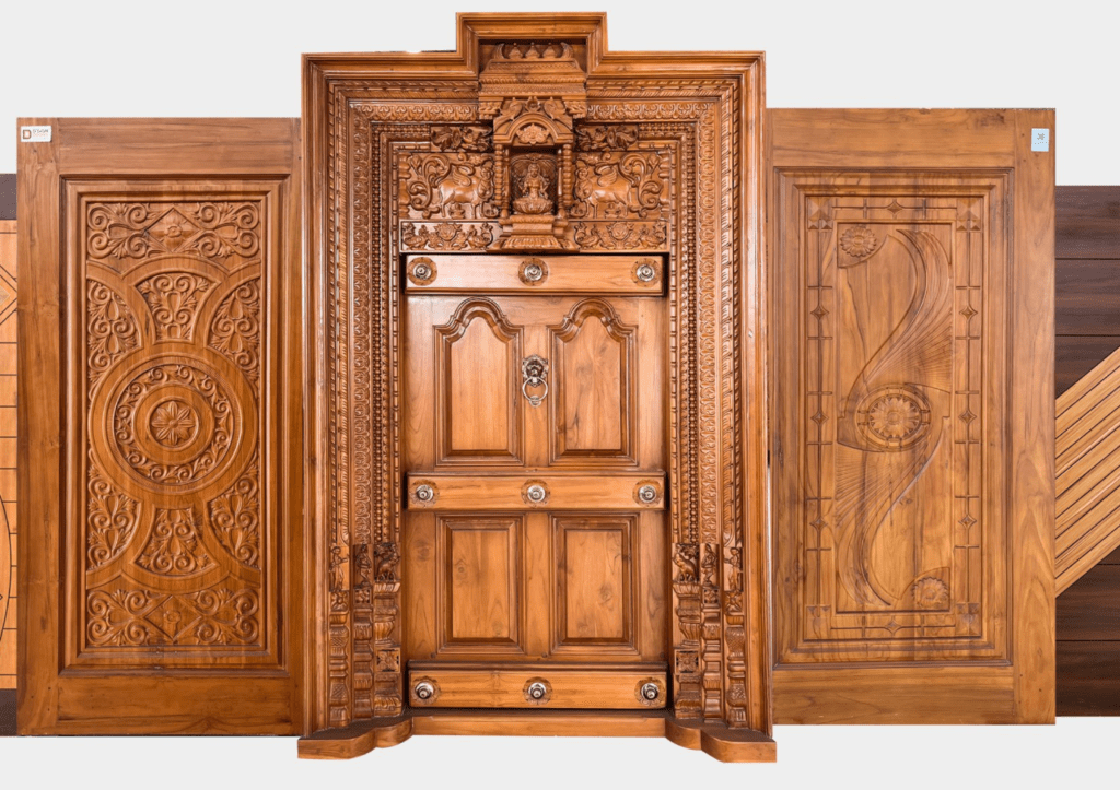 carved wood door