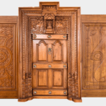 carved wood door