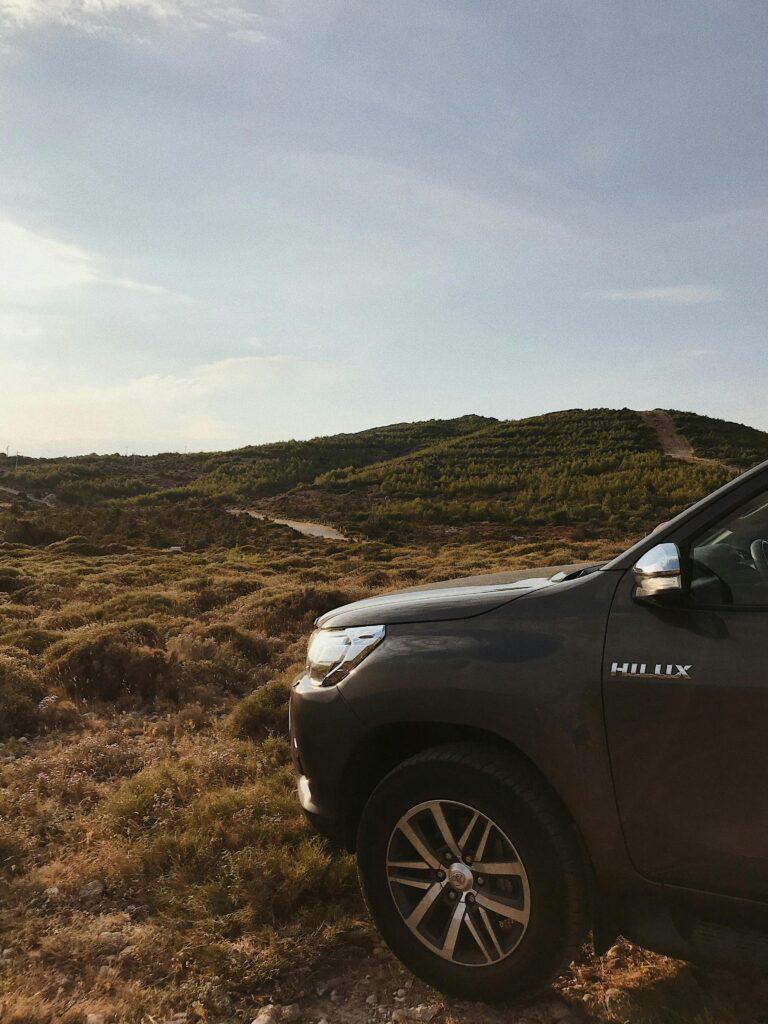test-driving car