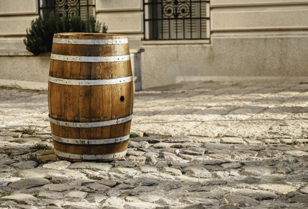 used wine barrels